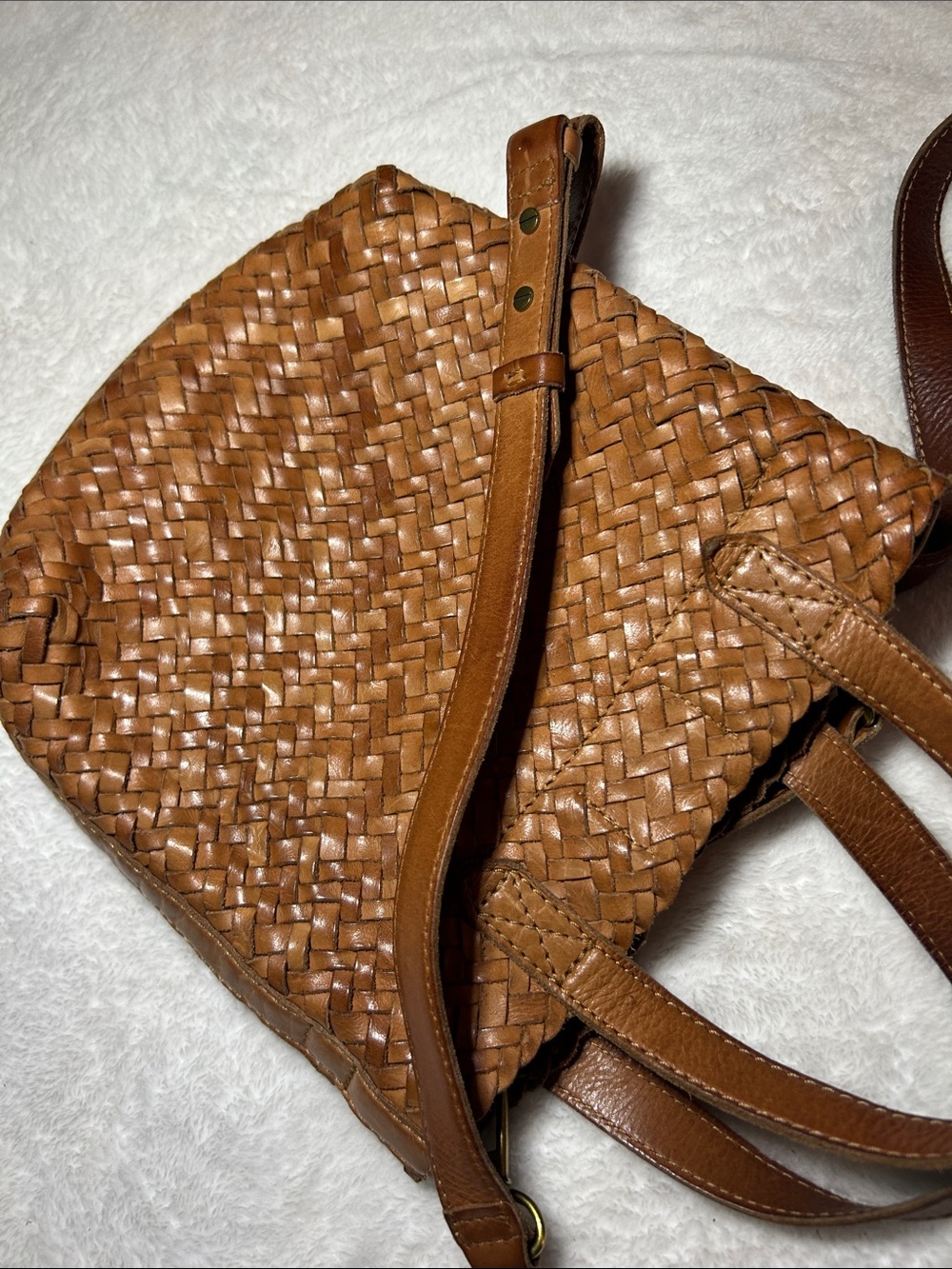 Madewell Woven Leather Crossbody Bag - Brown - Picture 12 of 16